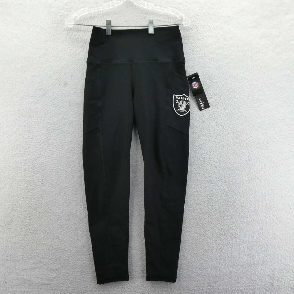 Certo Leggings Women Small Las Vegas Raiders Black NFL Side Pocket Athletic Pant